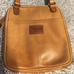 FOSSIL Leather Crossbody Bag - Camel Brown